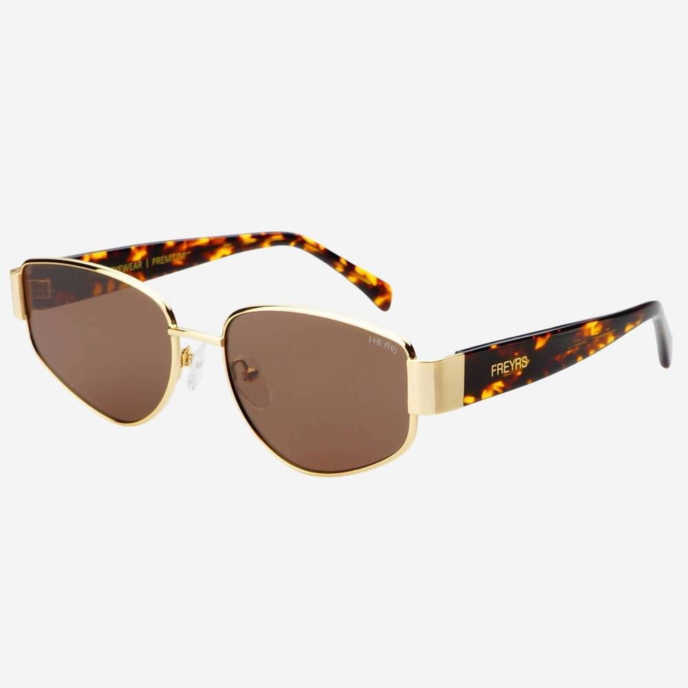 NEW FREYRS EYEWEAR women's delilah sunglasses in gold / brown